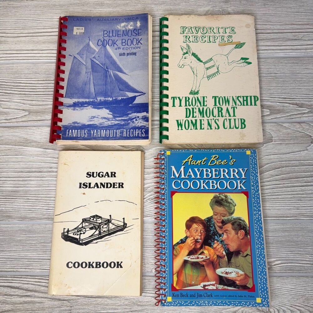 Cookbook Lot of 4, Bluenose Aunt Bee's Mayberry Sugar Islander Tyrone Township